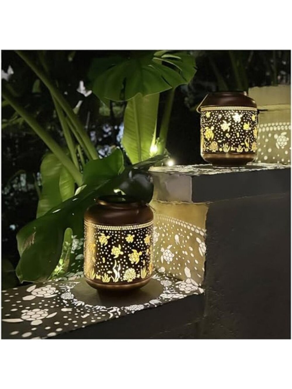 2 Pack Sea Turtle Solar Lanterns Outdoor Waterproof,Hanging Solar Lights Turtle